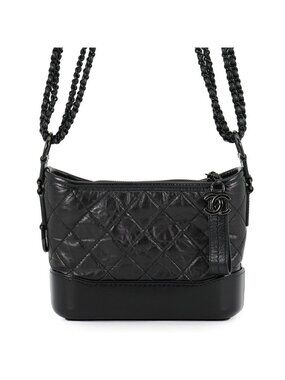 Chanel Chain Shoulder Bag Gabrielle de Chanel Small Hobo Black